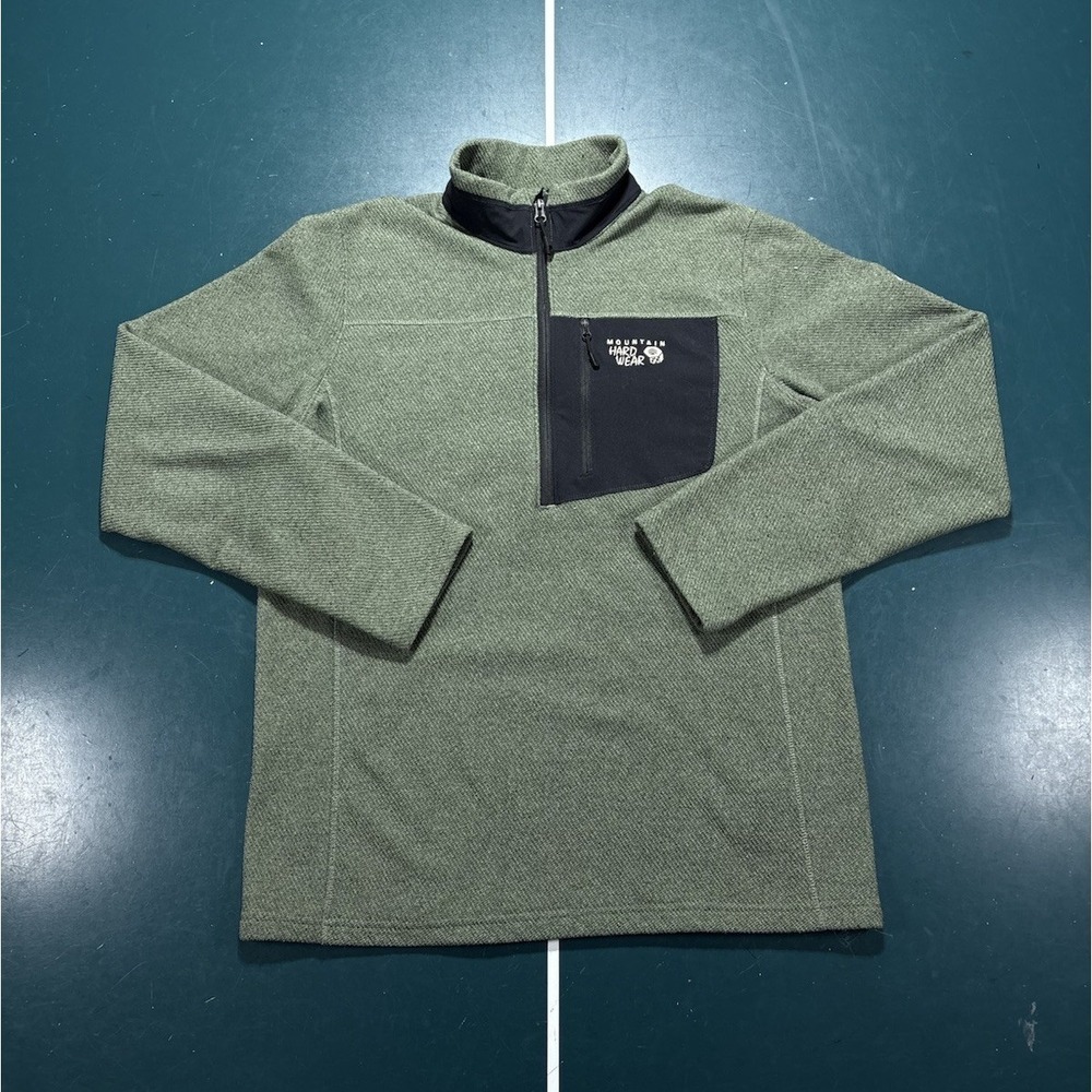 Mountain Hardwear Toasty Twill Fleece Pullover 1/2 Zip Mens Medium Utility Green